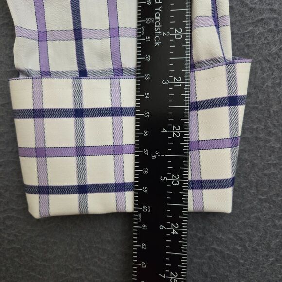 Charles Tyrwhitt Men 16 33 White Check French Cuff Slim Fit Dress Shirt - Picture 10 of 12